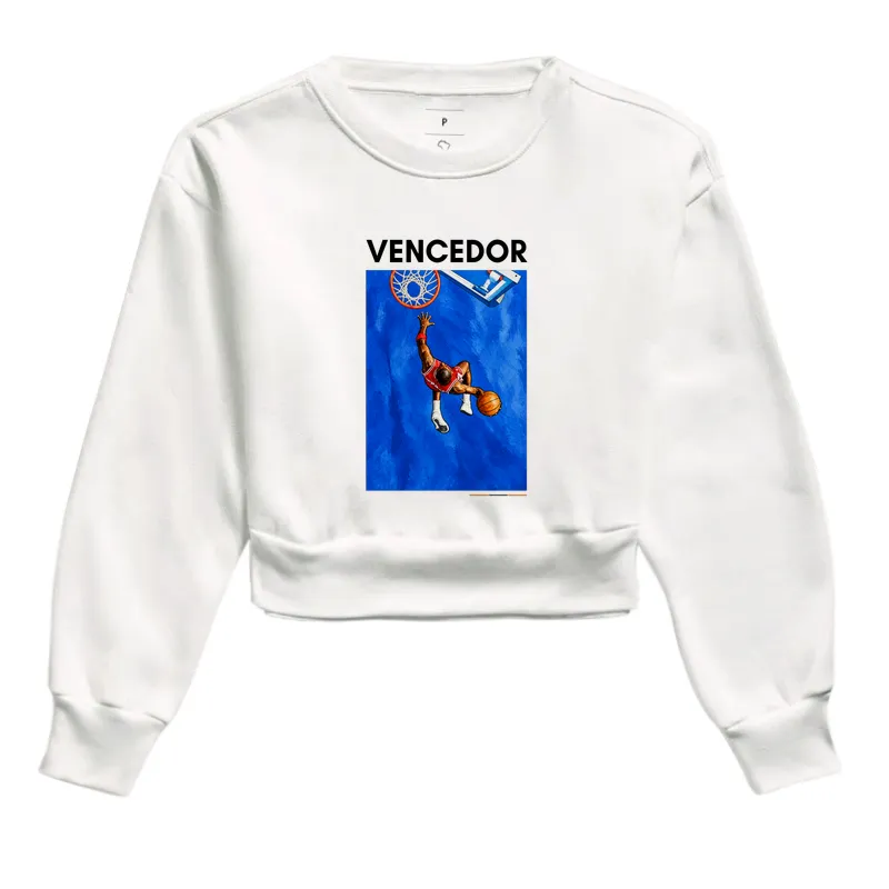 Cropped Moletom Feminino de Basquete Vencedor - Imagem 2