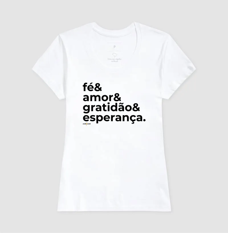 Camiseta Fé & Amor & Gratidão & Esperança - Imagem 5