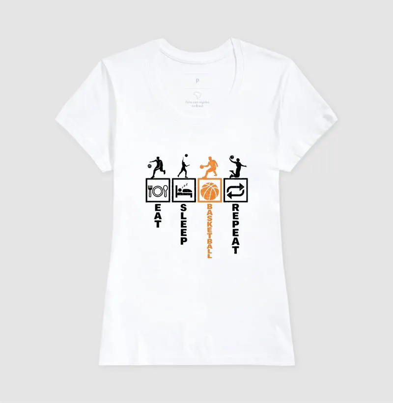 Camiseta de Basquete Eat Sleep Basketball Repeat - Imagem 8