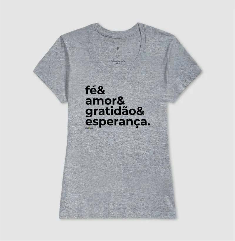 Camiseta Fé & Amor & Gratidão & Esperança - Imagem 9