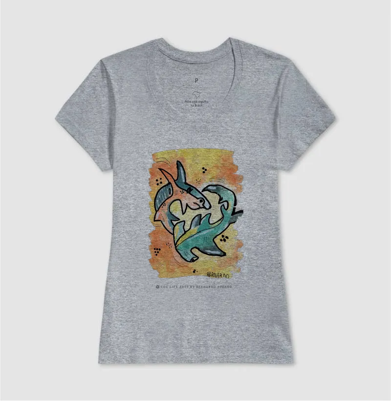 Camiseta Adulto Branca Tubarões by Bernardo Suzano - Imagem 5