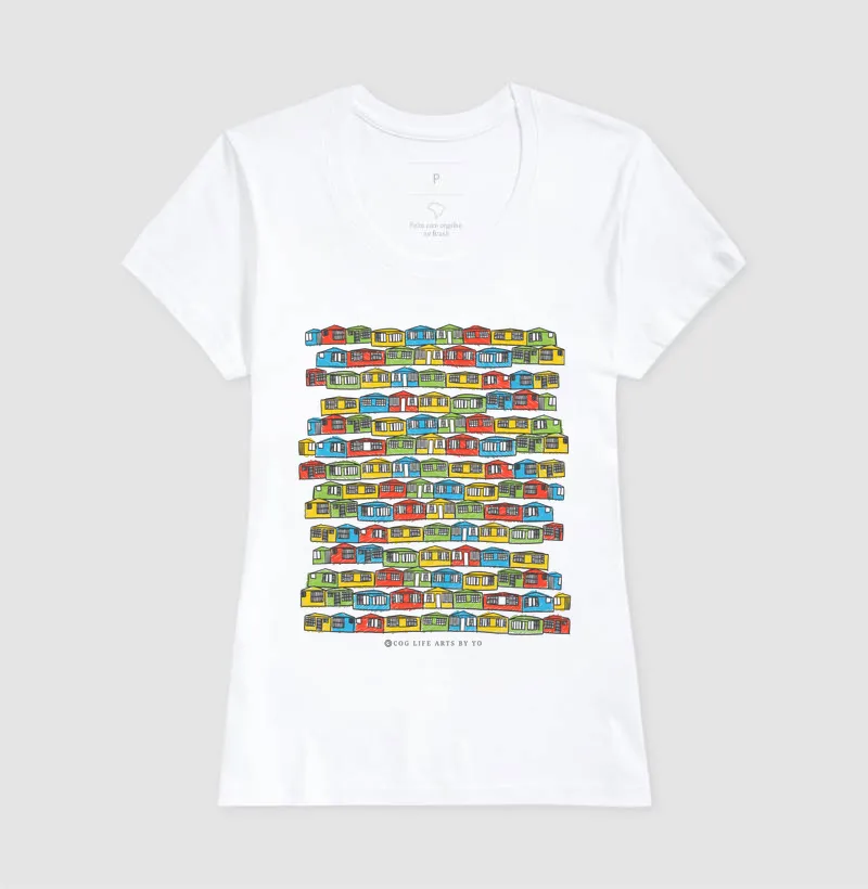 Camiseta Adulto Casinhas by Johannes Cruzué - Imagem 3