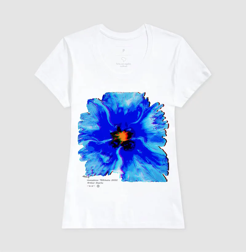 Camiseta A flor azul by Arthur Duarte - Imagem 5