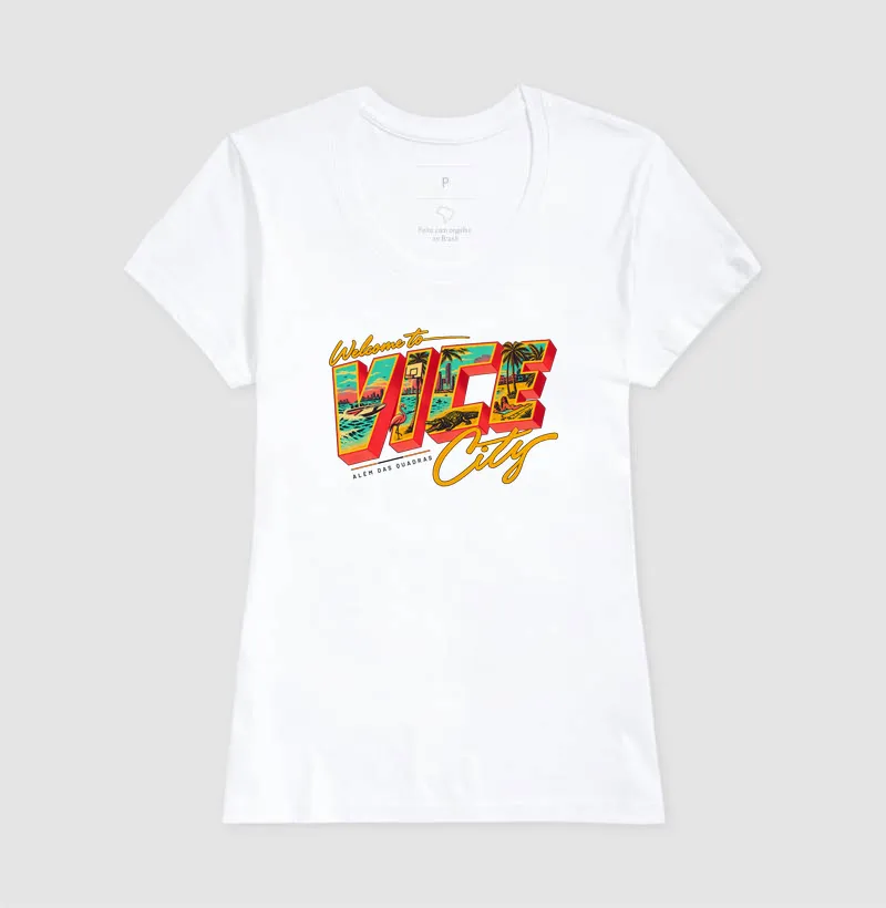 Camiseta Welcome to Vice City — Premium Fio 30.1 | ADQ - Imagem 8