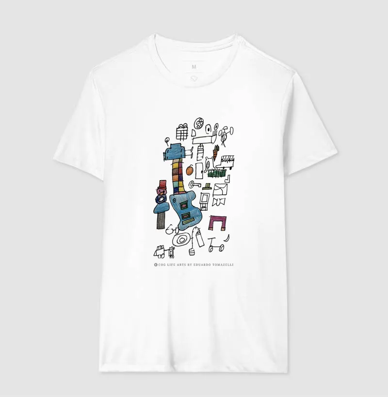 Camiseta Adulto Violão Azul by Eduardo Tomazelli - Imagem 2