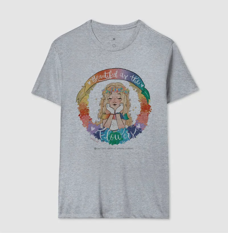 Camiseta Adulto Branca Beautiful Flowers by Luana Teruel - Imagem 4