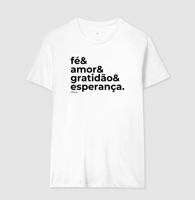 Camiseta Fé & Amor & Gratidão & Esperança - Imagem 4