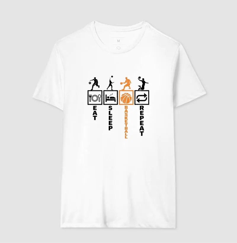 Camiseta de Basquete Eat Sleep Basketball Repeat - Imagem 7