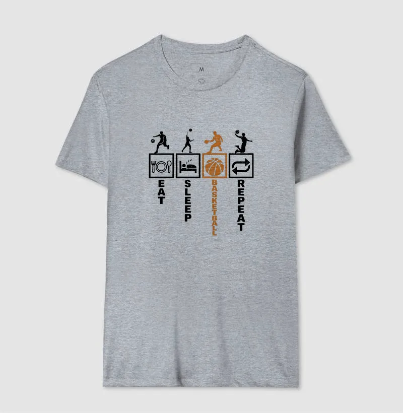Camiseta de Basquete Eat Sleep Basketball Repeat - Imagem 11