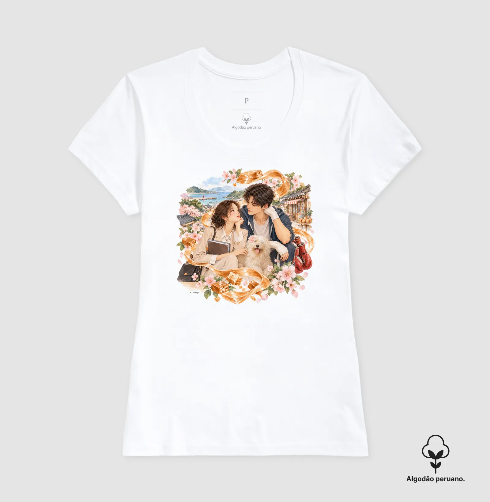 Premium - Entre Caramelo e Memórias | Camiseta Dorameira em Aquarela - Imagem 8