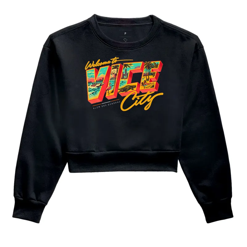 Cropped Moletom Welcome to Vice City — Premium Fio 30.1 | ADQ - Imagem 2