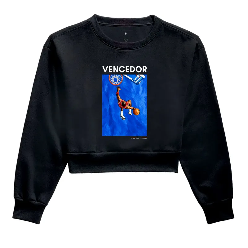 Cropped Moletom Feminino de Basquete Vencedor - Imagem 3