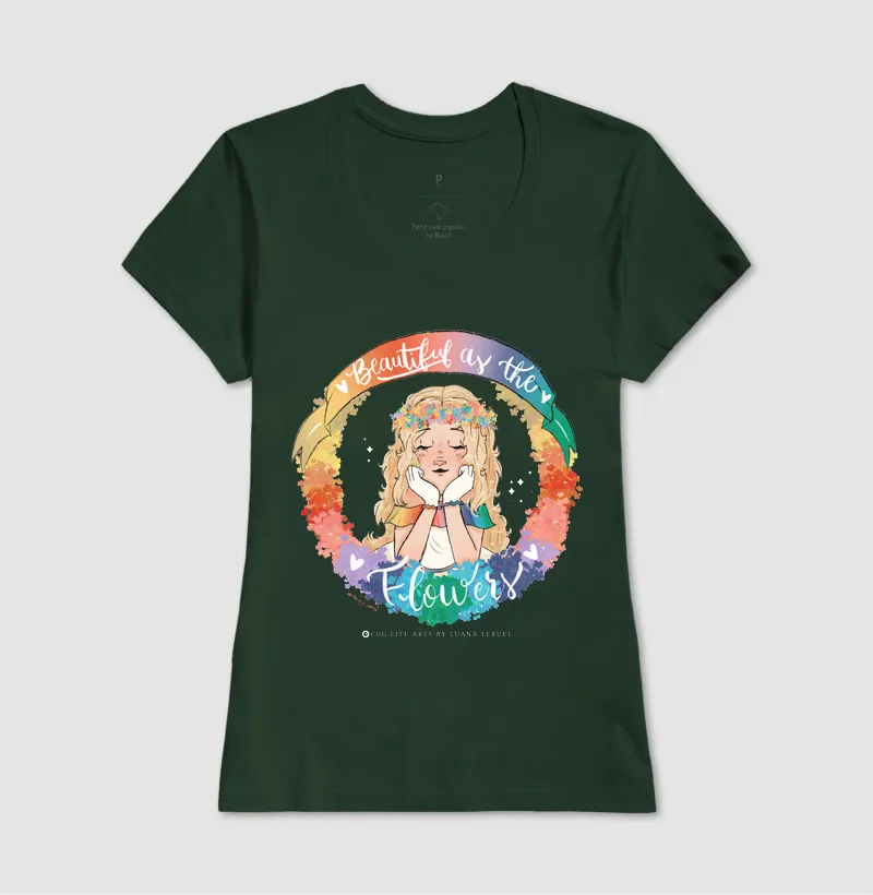 Camiseta Adulto Beautiful Flowers by Luana Teruel - Imagem 7