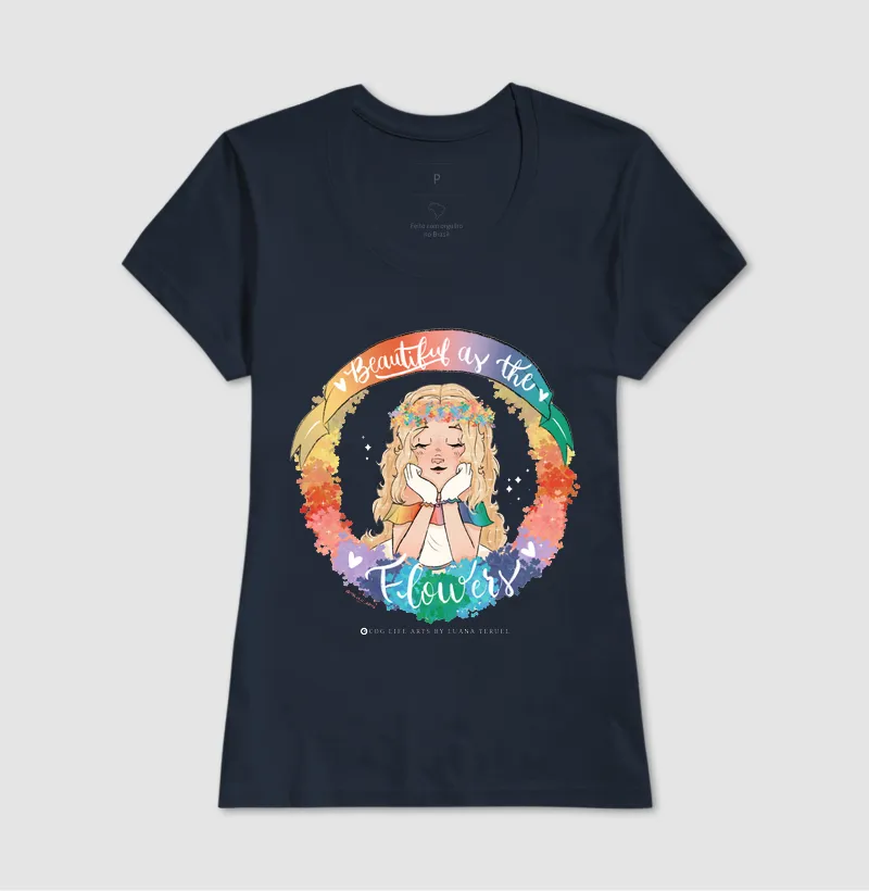 Camiseta Adulto Beautiful Flowers by Luana Teruel - Imagem 5