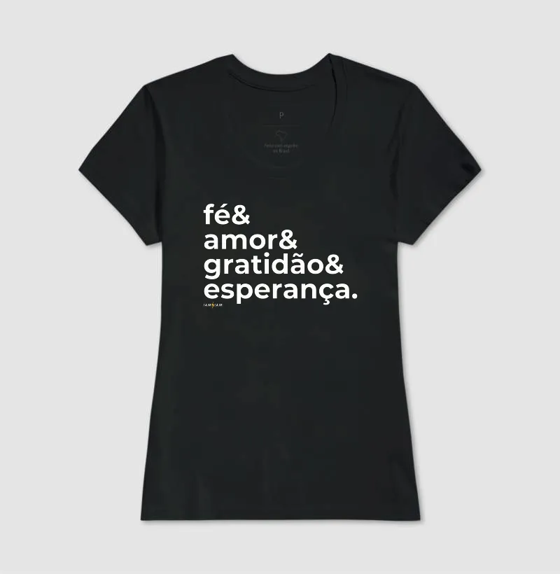 Camiseta Fé & Amor & Gratidão & Esperança - Imagem 3