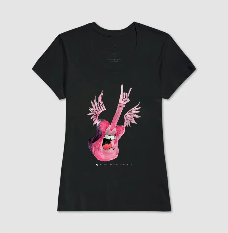 Camiseta Guitar Rocks Adulto by Júlia Malc - Imagem 3