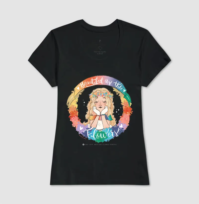 Camiseta Adulto Beautiful Flowers by Luana Teruel - Imagem 3