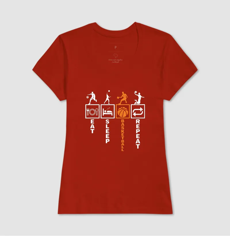 Camiseta de Basquete Eat Sleep Basketball Repeat - Imagem 14