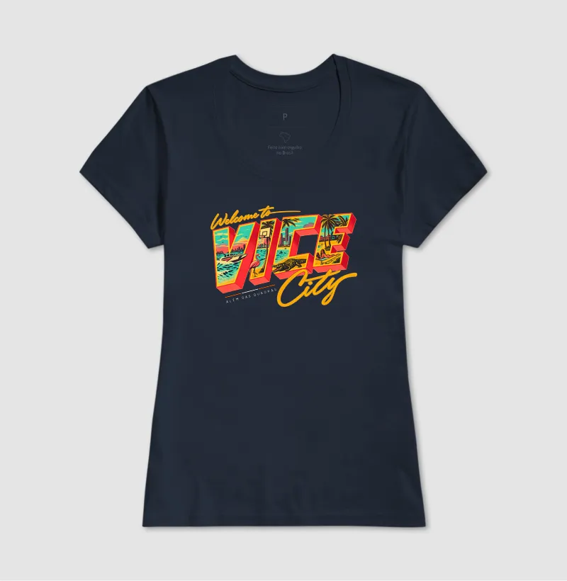 Camiseta Welcome to Vice City — Premium Fio 30.1 | ADQ - Imagem 10