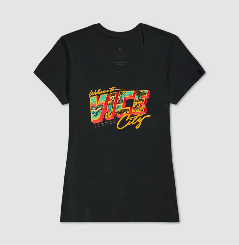 Camiseta Welcome to Vice City — Premium Fio 30.1 | ADQ - Imagem 6