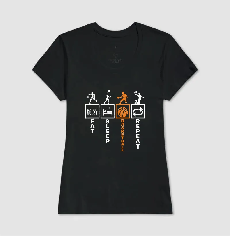 Camiseta de Basquete Eat Sleep Basketball Repeat - Imagem 6