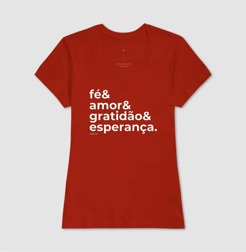 Camiseta Fé & Amor & Gratidão & Esperança - Imagem 11