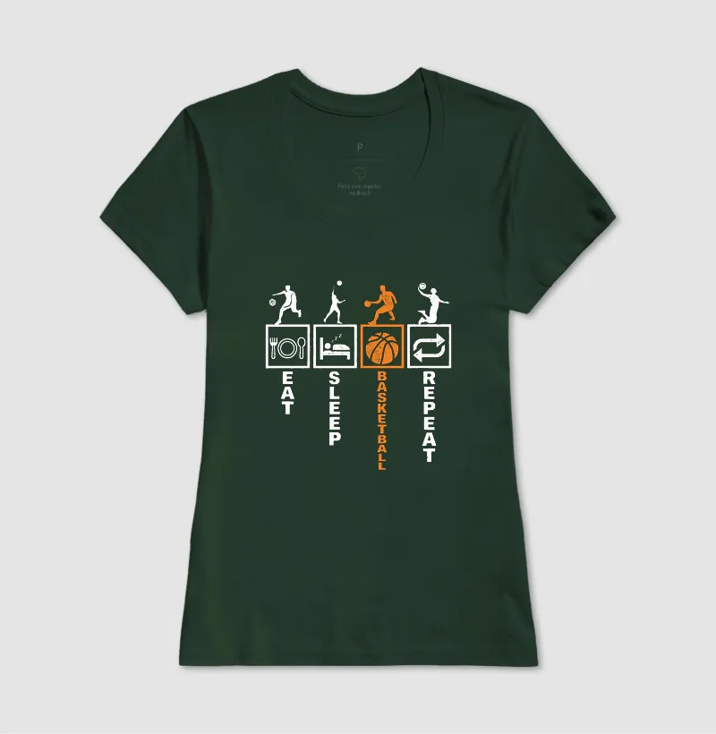 Camiseta de Basquete Eat Sleep Basketball Repeat - Imagem 16