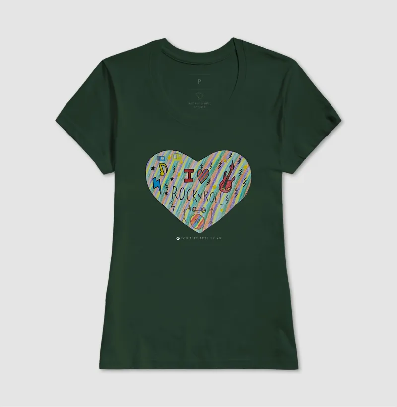 Camiseta Adulto I Love Rock and Roll by Johannes Cruzué - Imagem 7