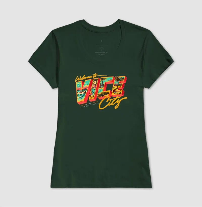 Camiseta Welcome to Vice City — Premium Fio 30.1 | ADQ - Imagem 16