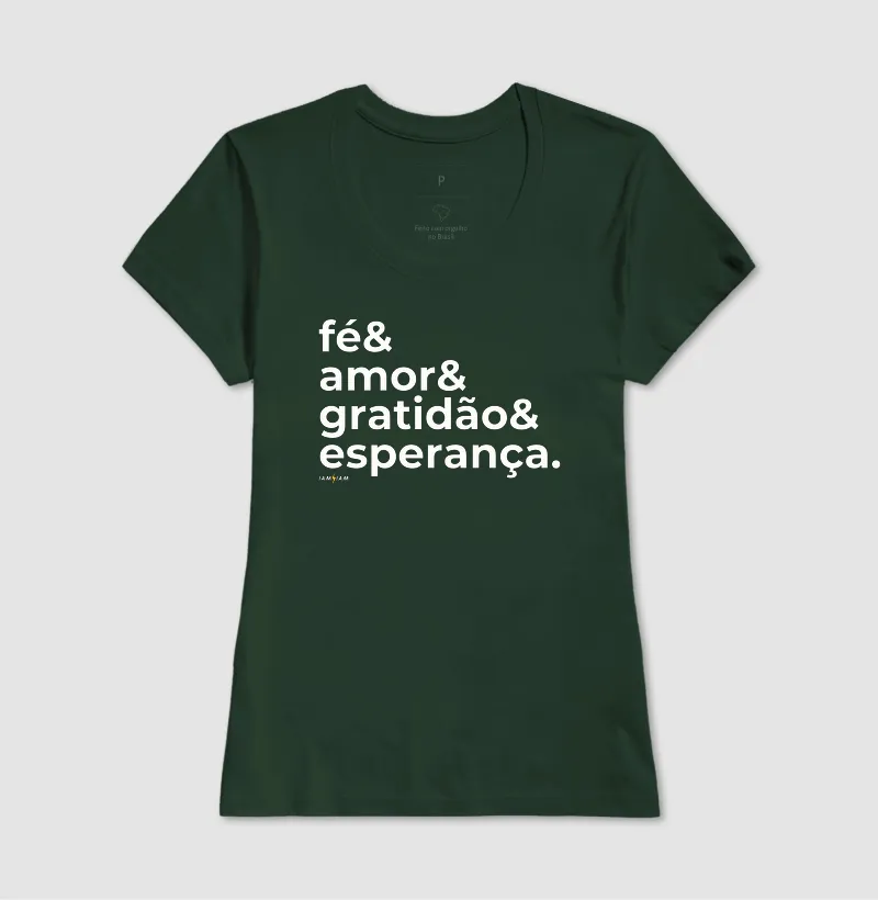 Camiseta Fé & Amor & Gratidão & Esperança - Imagem 13
