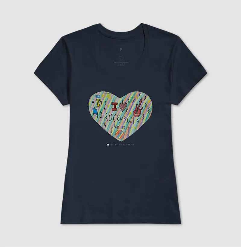 Camiseta Adulto I Love Rock and Roll by Johannes Cruzué - Imagem 5