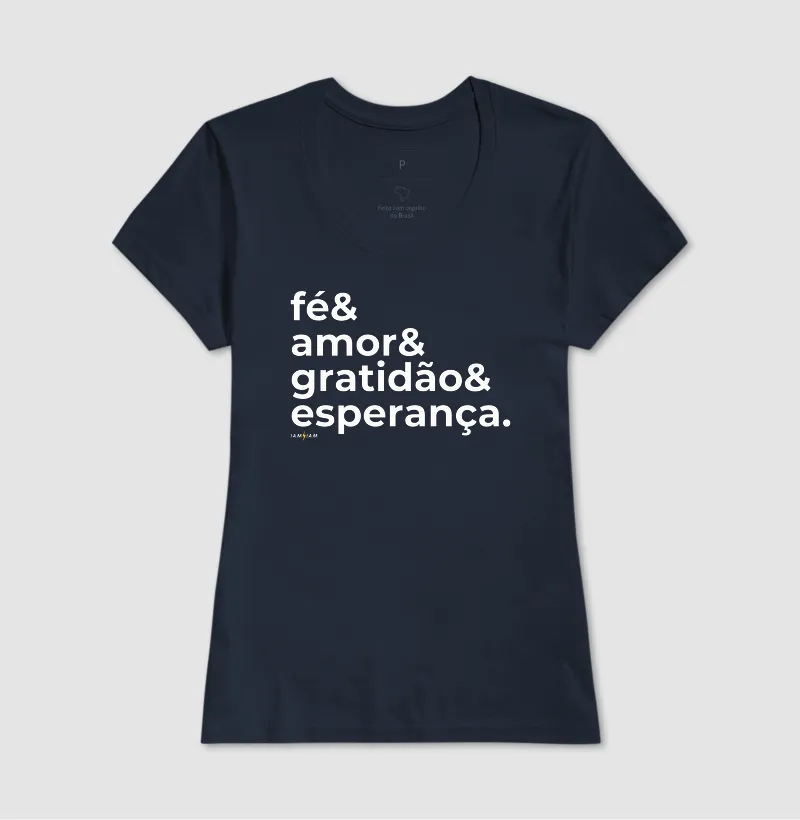 Camiseta Fé & Amor & Gratidão & Esperança - Imagem 7