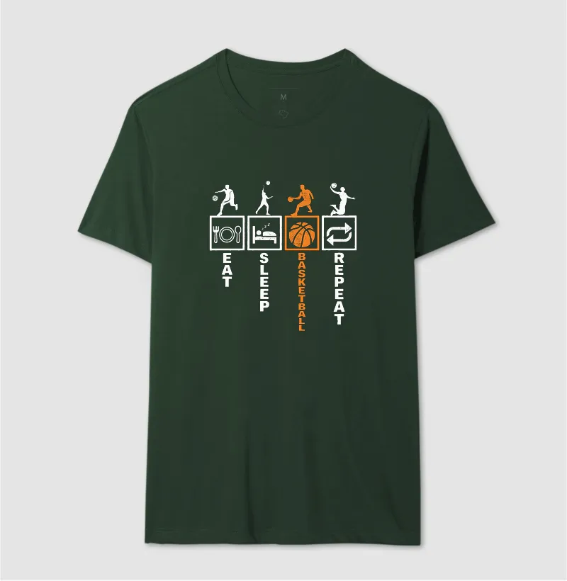 Camiseta de Basquete Eat Sleep Basketball Repeat - Imagem 15