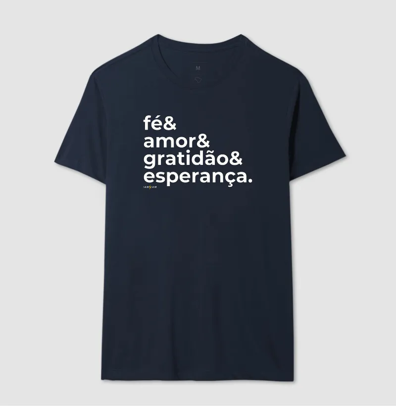 Camiseta Fé & Amor & Gratidão & Esperança - Imagem 6