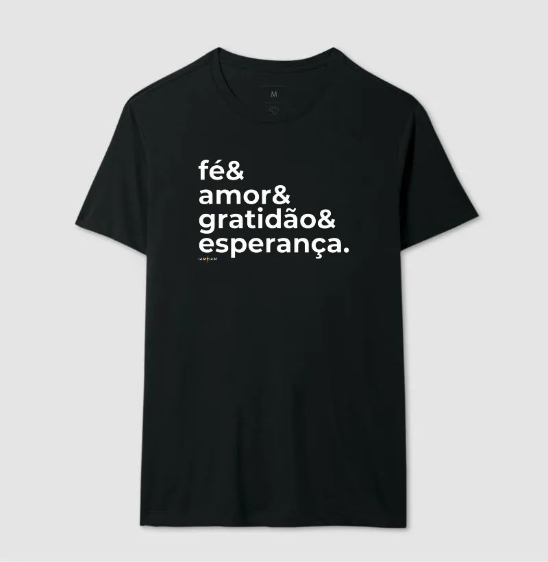 Camiseta Fé & Amor & Gratidão & Esperança - Imagem 2