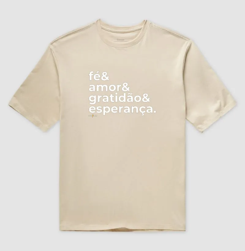 Camiseta Fé & Amor & Gratidão & Esperança - Imagem 3