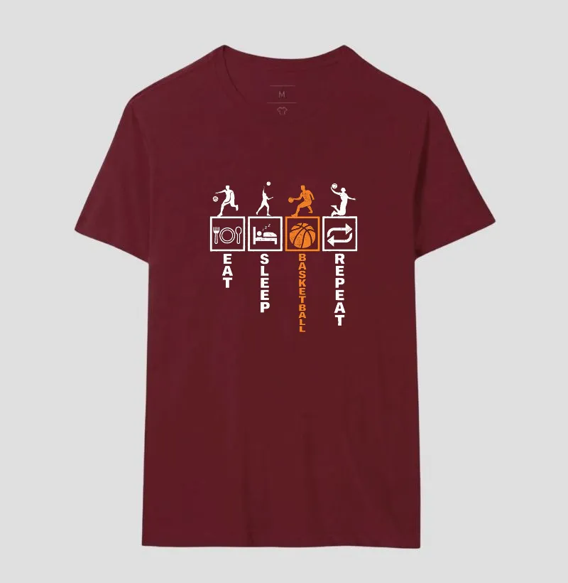 Camiseta de Basquete Eat Sleep Basketball Repeat - Imagem 21