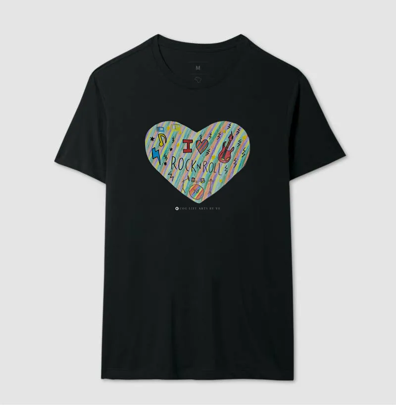 Camiseta Adulto I Love Rock and Roll by Johannes Cruzué - Imagem 2