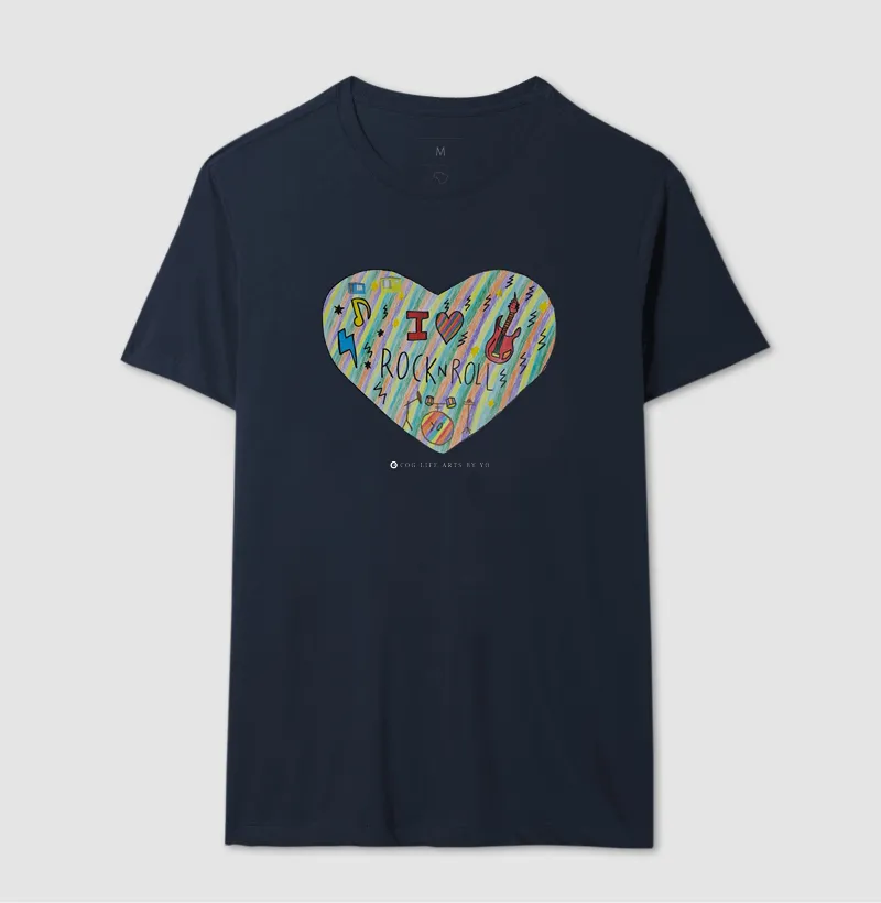 Camiseta Adulto I Love Rock and Roll by Johannes Cruzué - Imagem 4