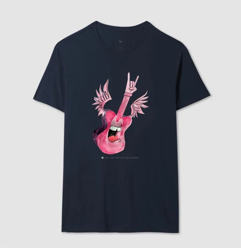 Camiseta Guitar Rocks Adulto by Júlia Malc - Imagem 4