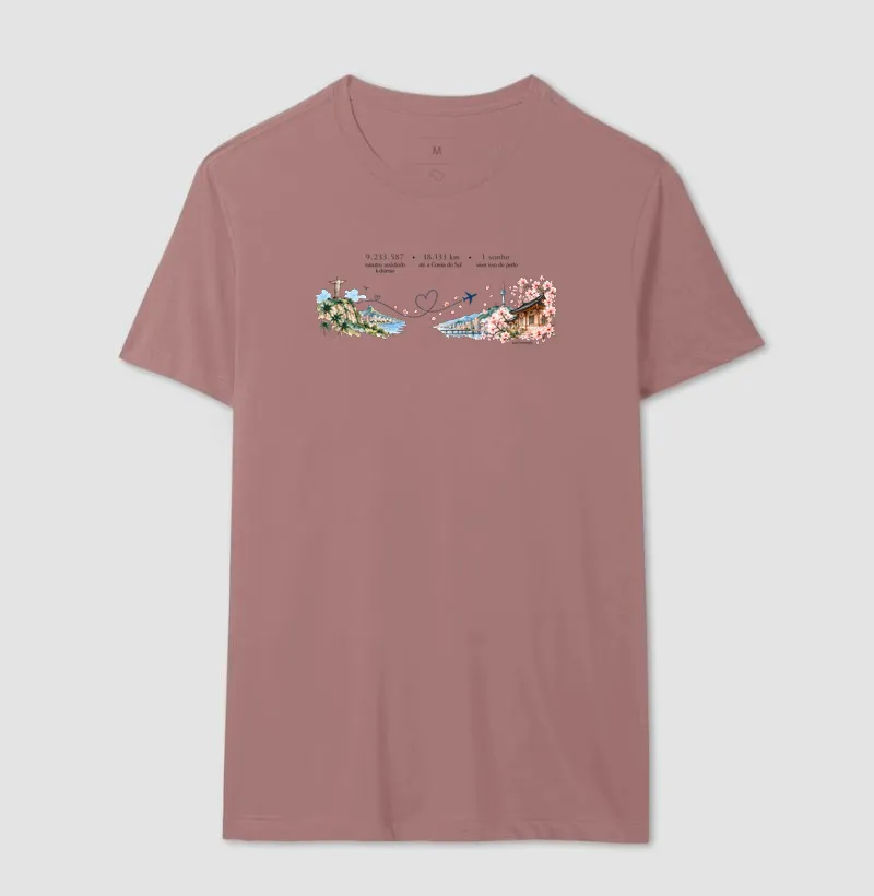 18.133 km de Distância Brasil e Coreia| Camiseta Dorameira em Aquarela - Imagem 9
