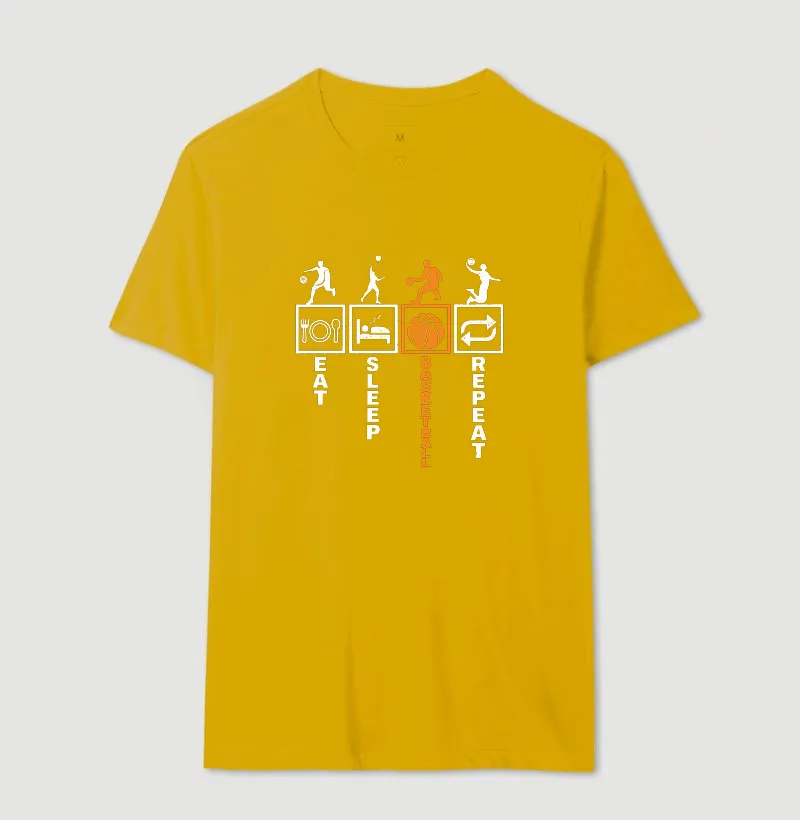 Camiseta de Basquete Eat Sleep Basketball Repeat - Imagem 17