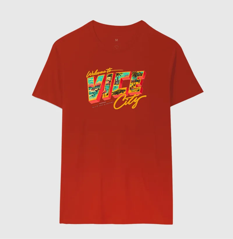 Camiseta Welcome to Vice City — Premium Fio 30.1 | ADQ - Imagem 13