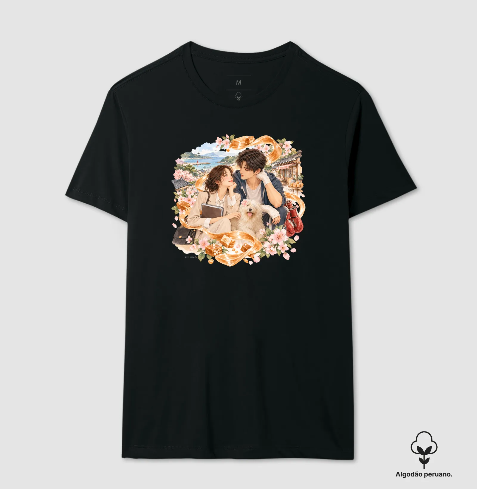 Premium - Entre Caramelo e Memórias | Camiseta Dorameira em Aquarela - Imagem 4